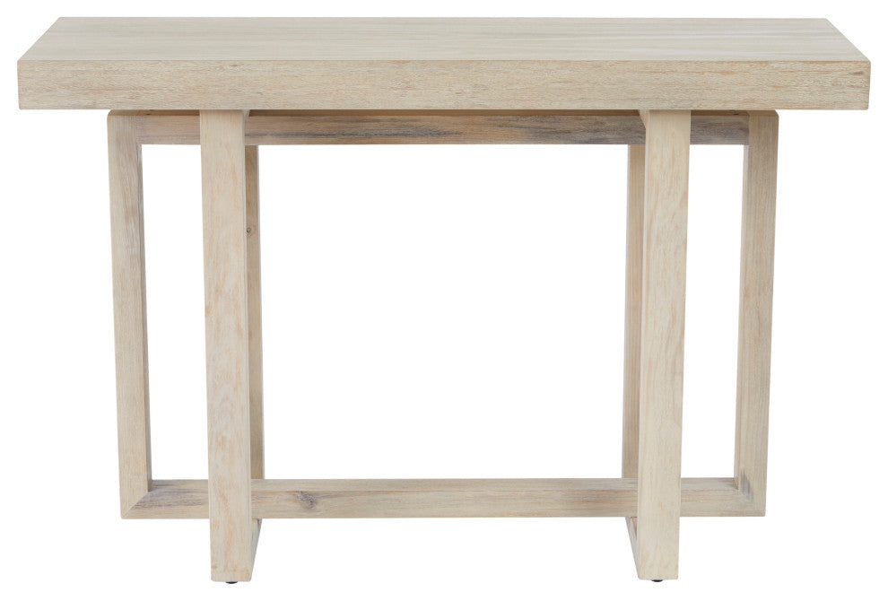 White Wash Trestle Console Table