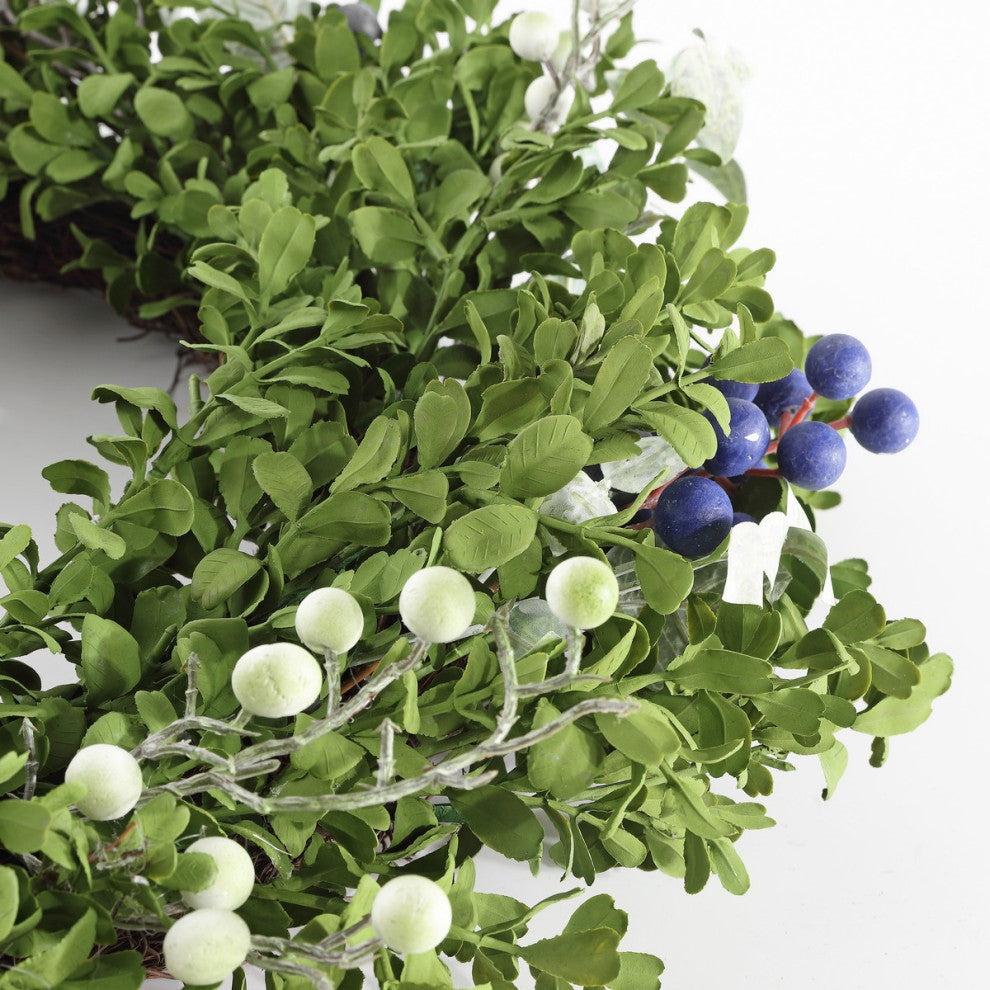 Safavieh Faux 24" Boxwood and Berry Wreath