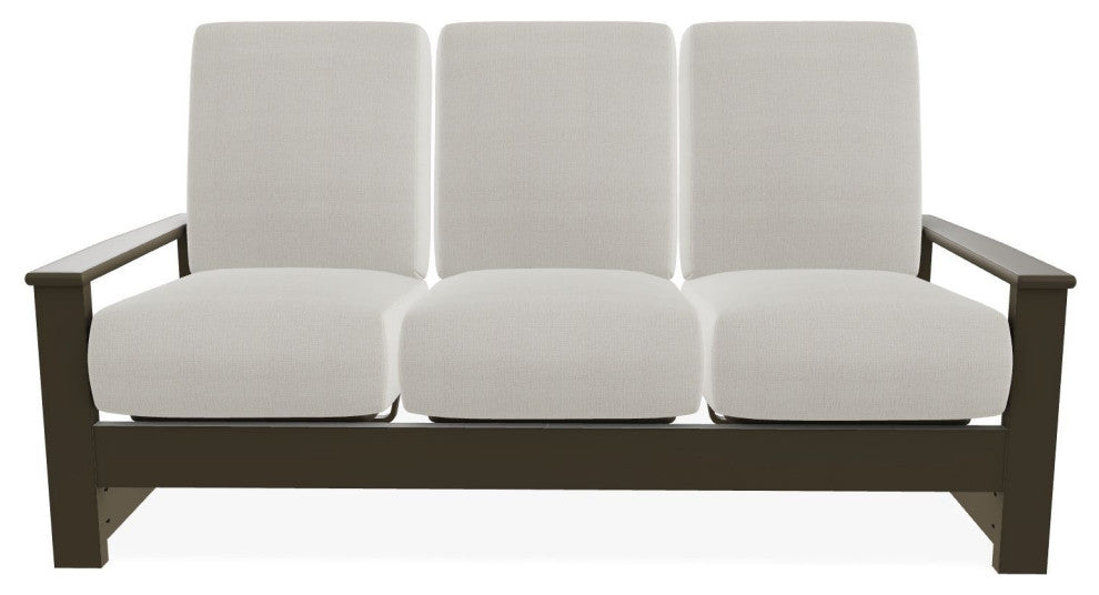 Leeward Deep Seat 3-Seat Outdoor Sofa, Grasscloth Buff/Beachwood