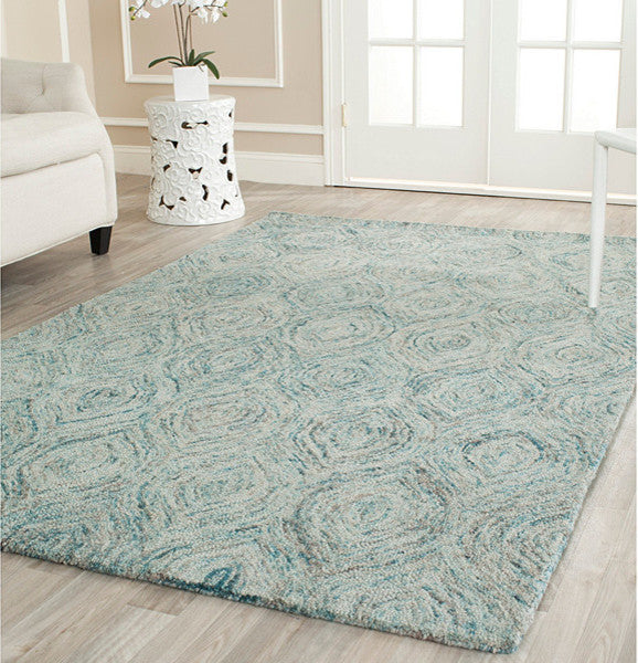Safavieh Ikat Ikt631A Ivory, Sea Blue Area Rug