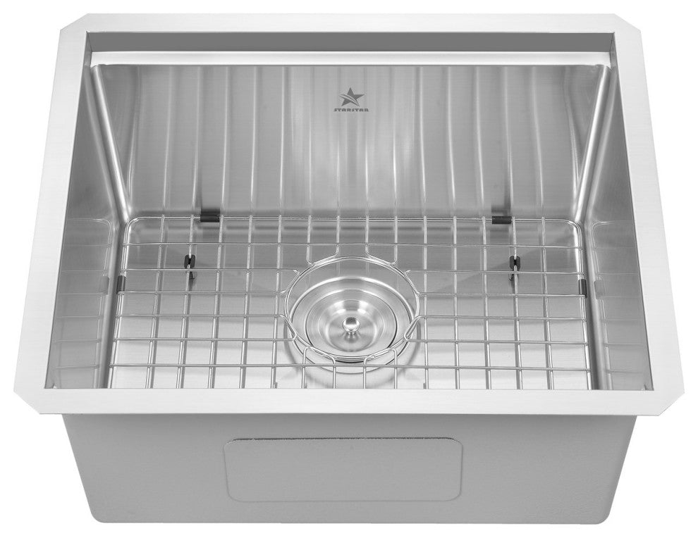STARSTAR Workstation Ledge Undermount Single Bowl 304 Stainless Steel, 23 X 19