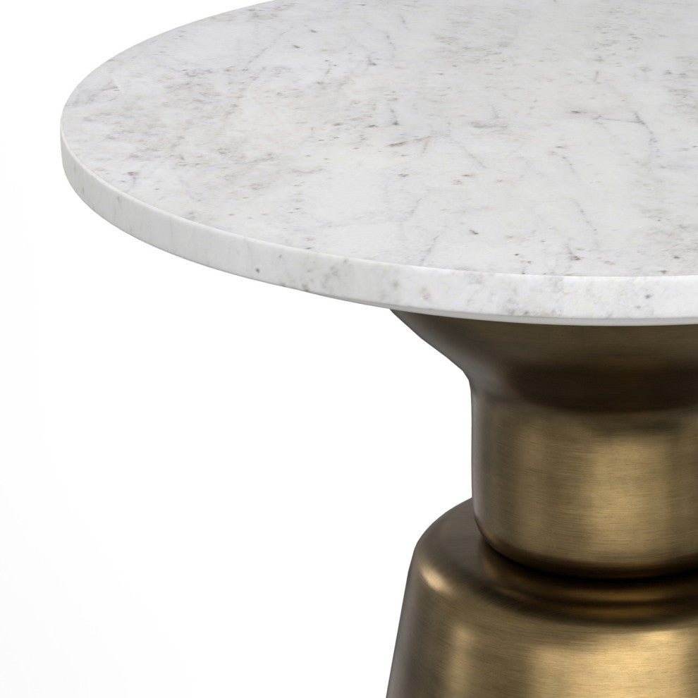 Leyla Side Table, Antique Brass