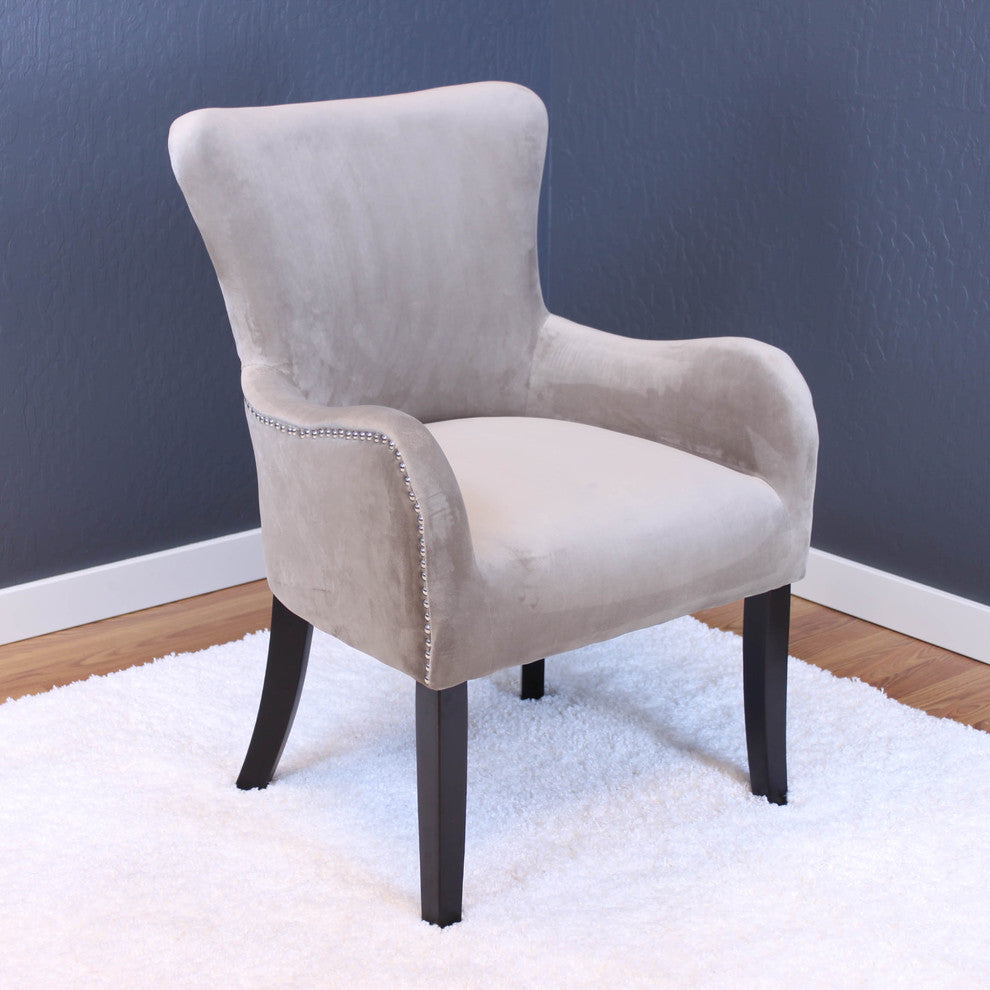 Aalten Velvet Arm Chair, Taupe