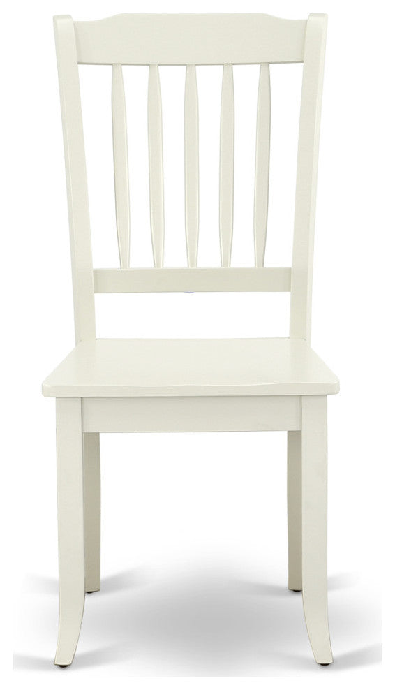 Hlda5-Lwh-W 5Pc Round 42"Table And 4 Vertical Slatted Chairs