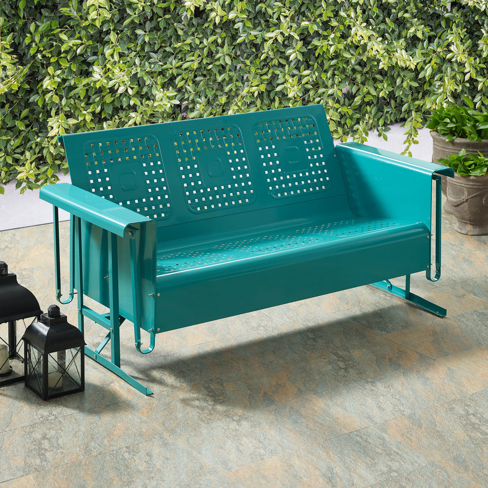 Bates Metal Sofa Glider, Turquoise