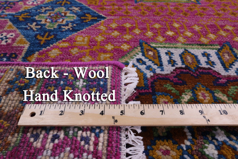 4' 0" X 6' 2" Geometric Mamluk Hand-Knotted Wool Rug - Q15892