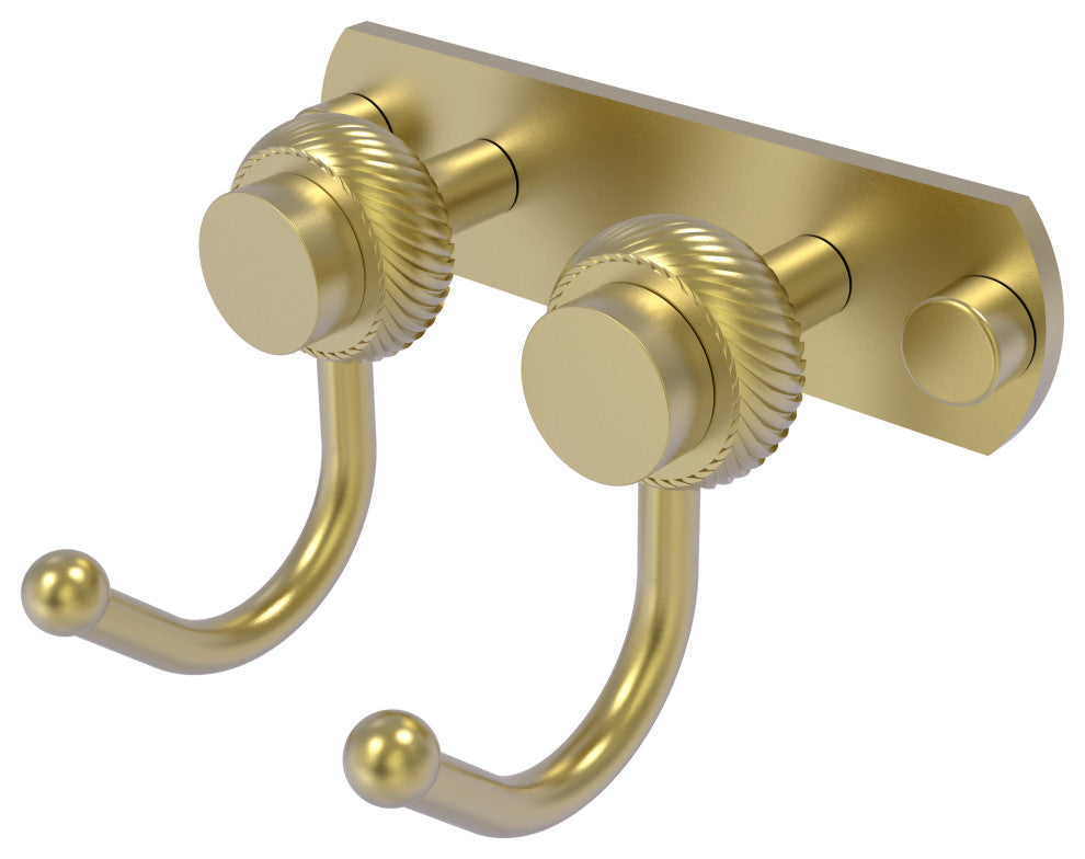 Mercury 2 Position Multi Hook with Twisted Accent, Satin Brass