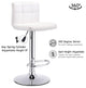 Costway 1 PC Bar Stool Swivel Adjustable PU Leather Barstools  White