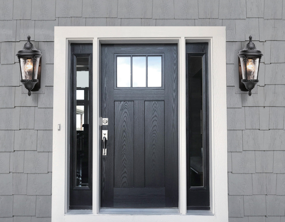 Maxim 3053 Sentry 1 Light 16" Tall Outdoor Wall Sconce - Black / Water Glass