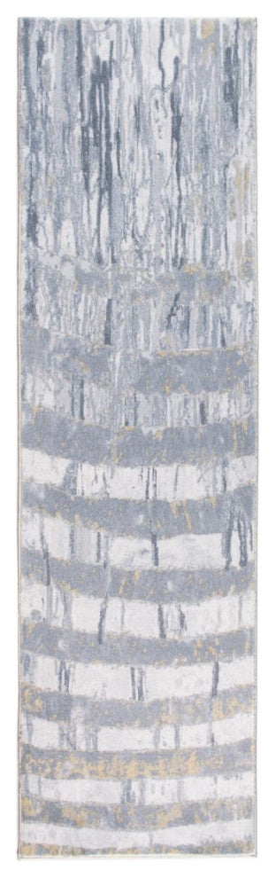KAS Roxy 2809 Gray/Gold Palette Area Rug, 2'x7' Runner