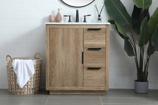 Bethany Single Bathroom Vanity, Natural Oak, 30"