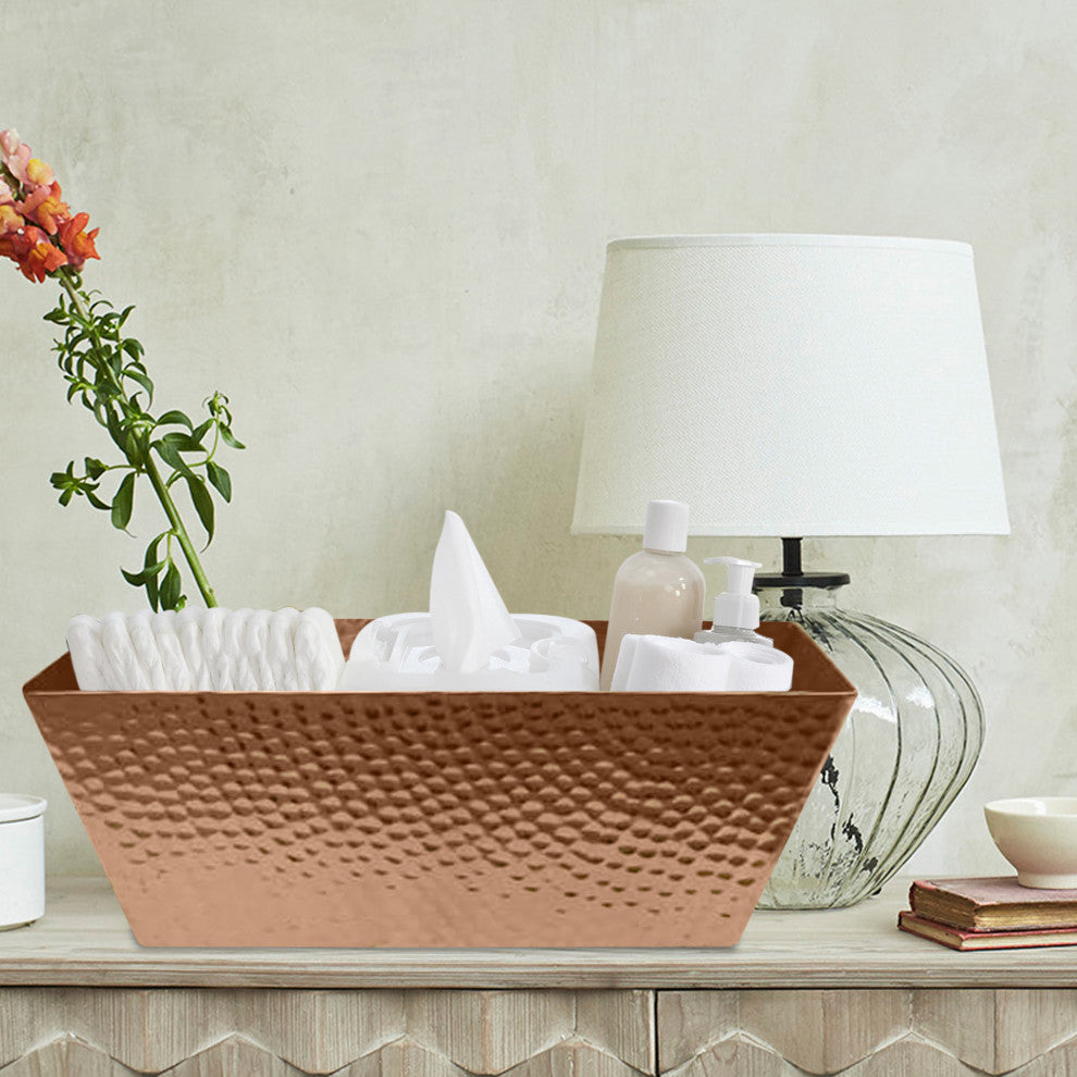nu steel Copper Hammered Large Bin