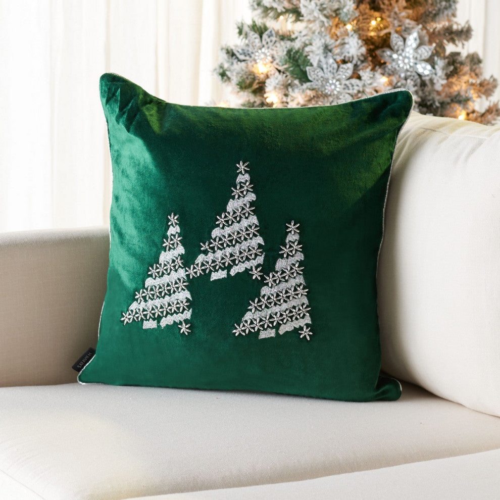 Safavieh Winter Tree Pillow Green 18" X 18"