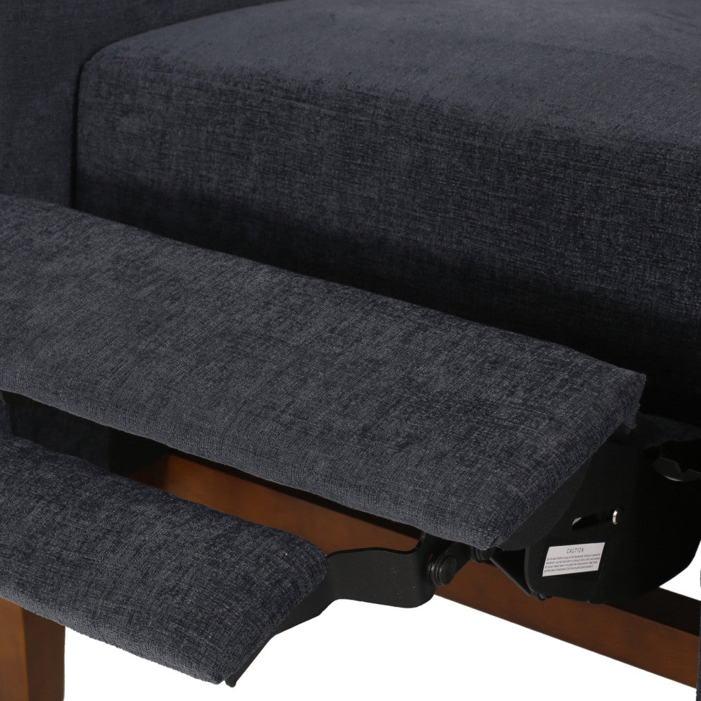Plevna Fabric Upholstered Pushback Recliner, Charcoal and Brown