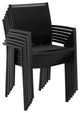 Benzara BM287826 Fifi 21" Set of 6 Dining Chairs, Black Aluminum Frame