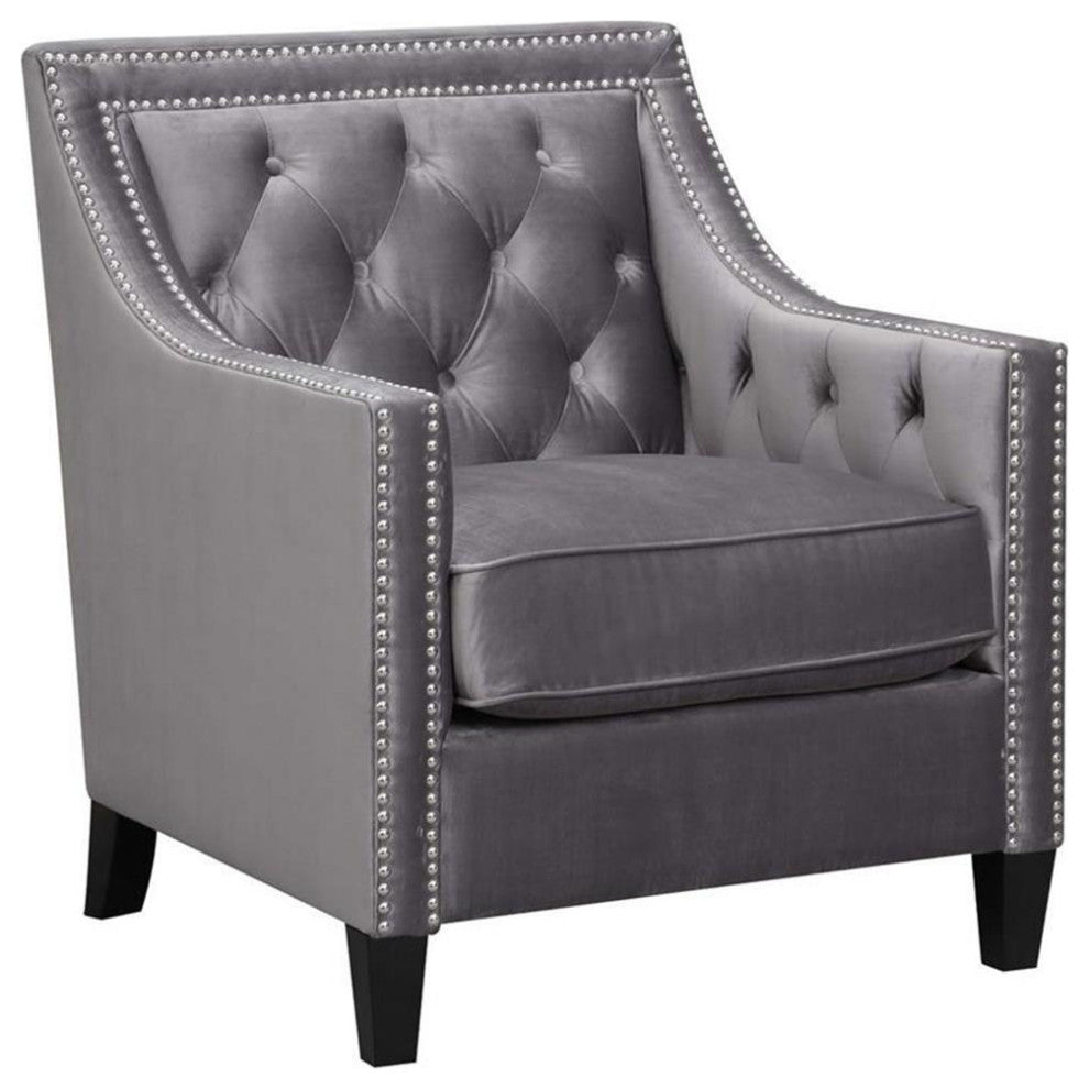 Catania Modern / Contemporary Accent Arm Chair in Gun Metal Finish