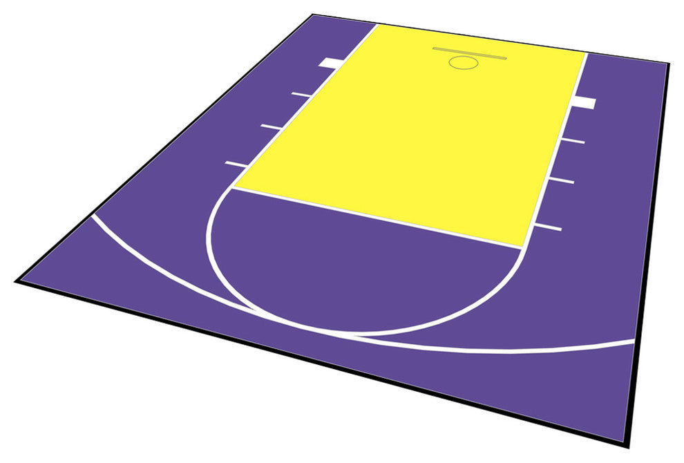 Outdoor Basketball Half Court Kit 20'x24', Yellow/Purple