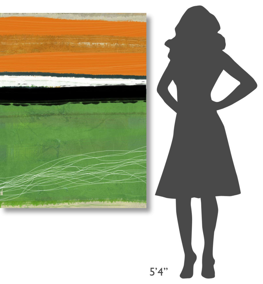 "Orange And Green Abstract 1" Fine Art Print