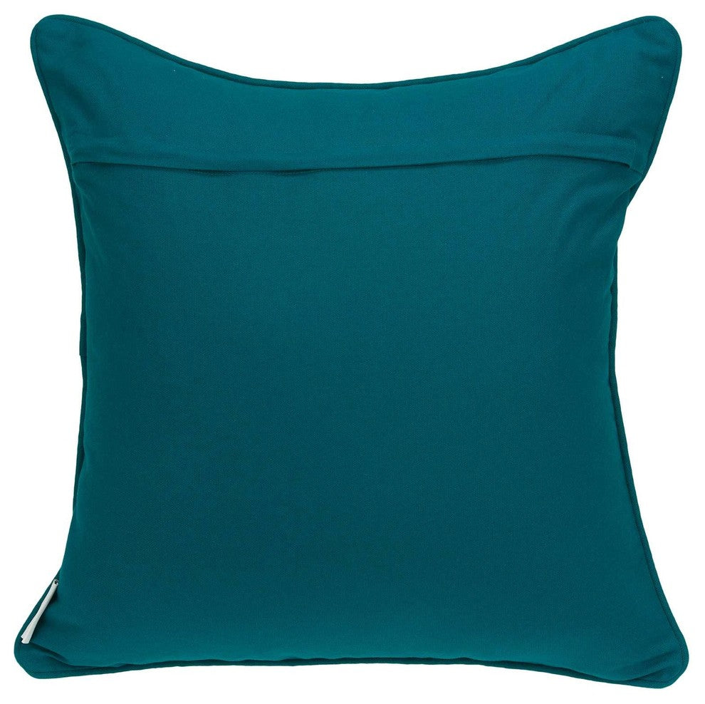 HomeRoots 20" x 7" x 20" Handmade Shades Of Green Pillow Cover With Poly Insert