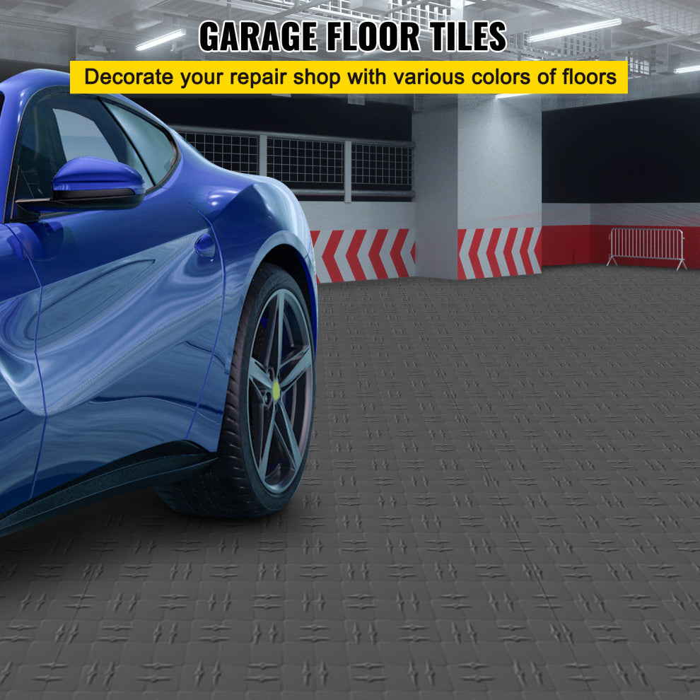 VEVOR 12"x12" Interlocking Garage Flooring Tiles, Gray, 25 Sq. Ft.