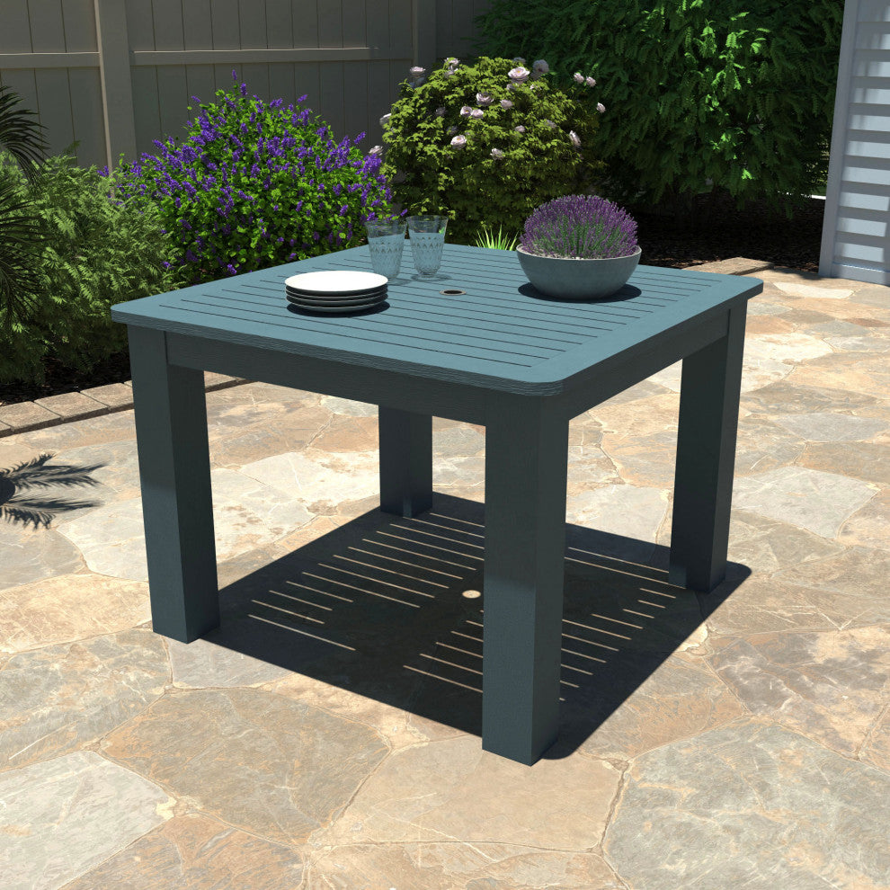 Square 42x42 Dining Table, Weathered Acorn, Nantucket Blue