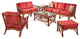 Bali 6-Piece Living Room Furniture Set, Brown, Baja-Lemon Fabric