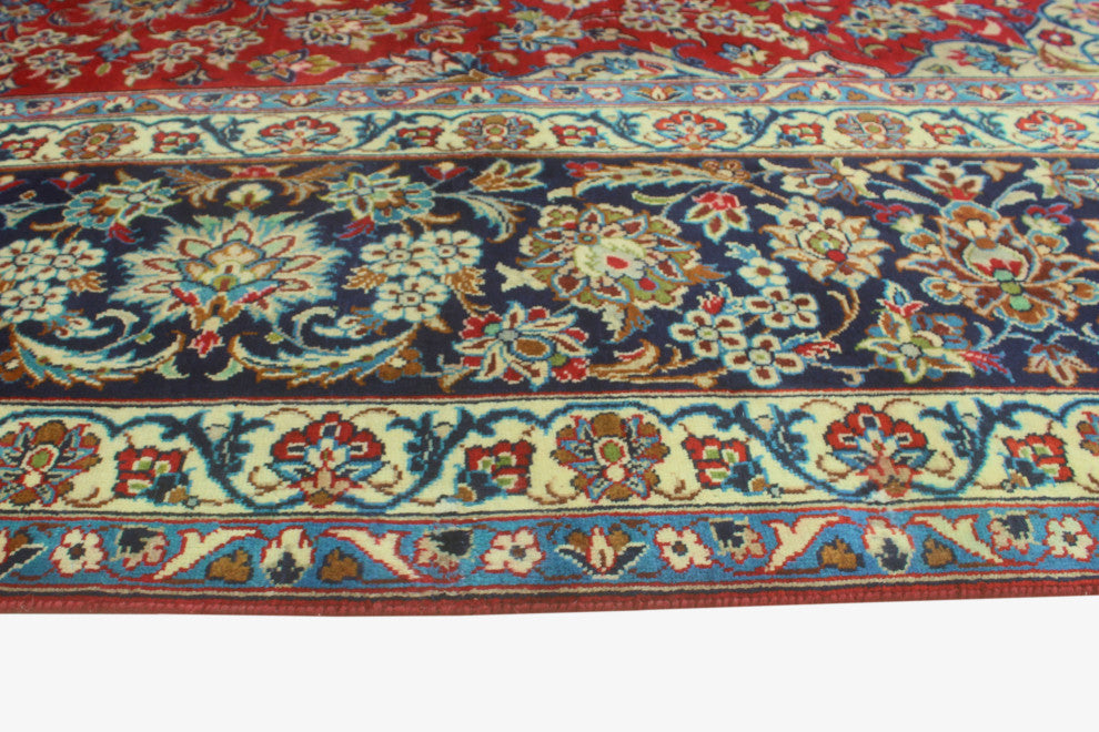 Fine Vintage Distressed Justin Red/Navy Rug, 10'5x16'7