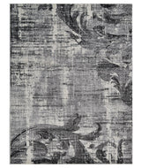 MACHINE MADE HEATSET POLYPROPYLENE AREA RUGS -Silver Color,Floral Design, [Rectangle] 4'x6'