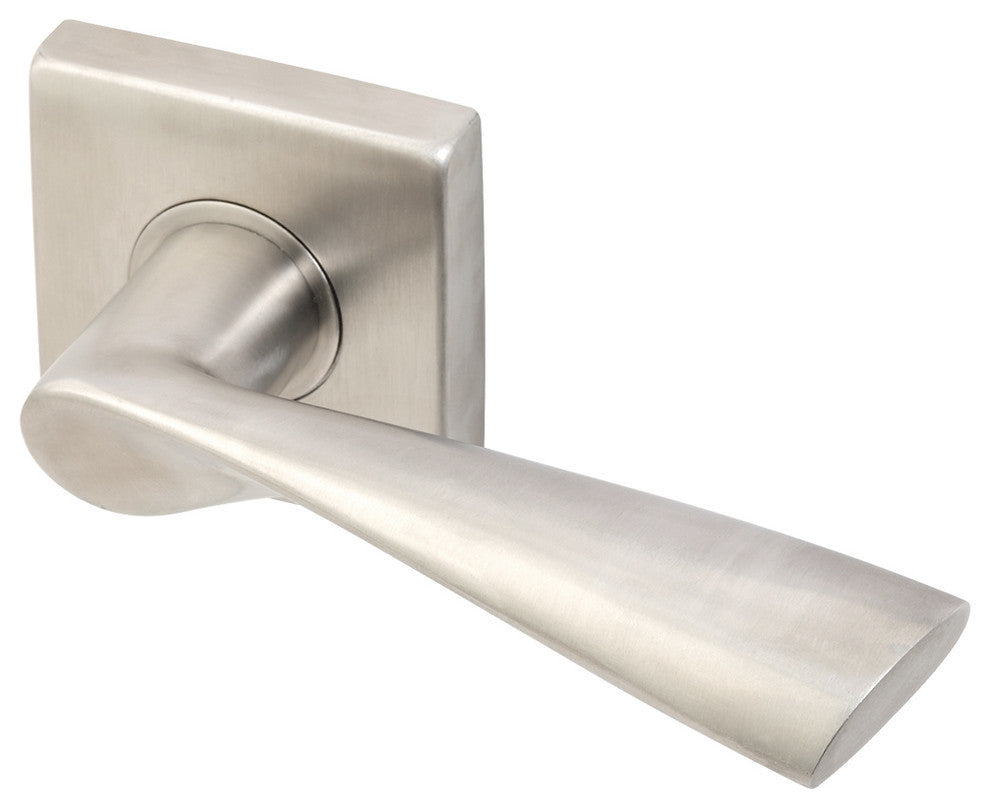 Breeze Lever, Tubular Privacy, Satin Stainless Steel, 2-3/8" Backset