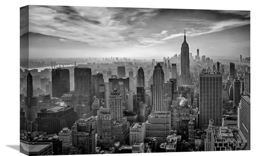 "Hazy Gotham" Stretched Canvas Giclee by Stefan Schilbe, 22x15"