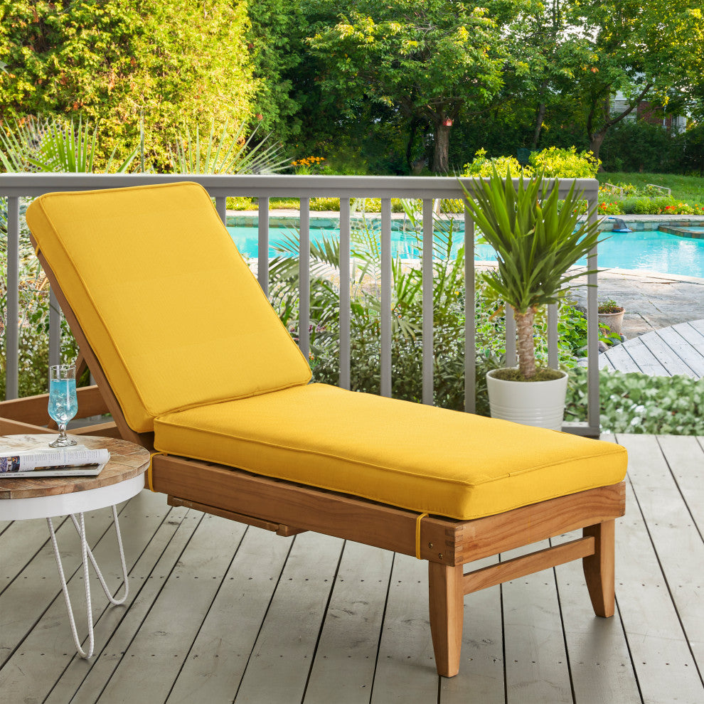 Mozaic Home Canvas Sunflower Outdoor/Indoor Chaise Lounge Cushion 73x24x3"
