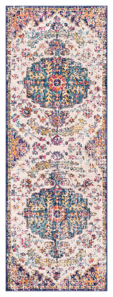 Harput Updated Traditional Beige, Saffron Area Rug, 2'7"x7'3" Runner