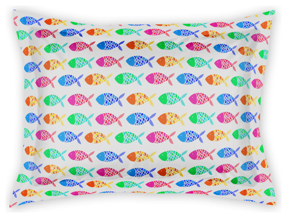 Colorful Fish Pattern Standard Sham
