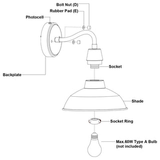 Vaxcel Lighting T0650 Buena Park 10" Tall Outdoor Wall Sconce - Black / Vintage