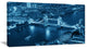 "Blue London Night" Aerial View Cityscape Canvas Print32"x16"