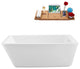 60'' Streamline N250ORB Freestanding Tub, Tray, Internal Drain, Pop-Up: White