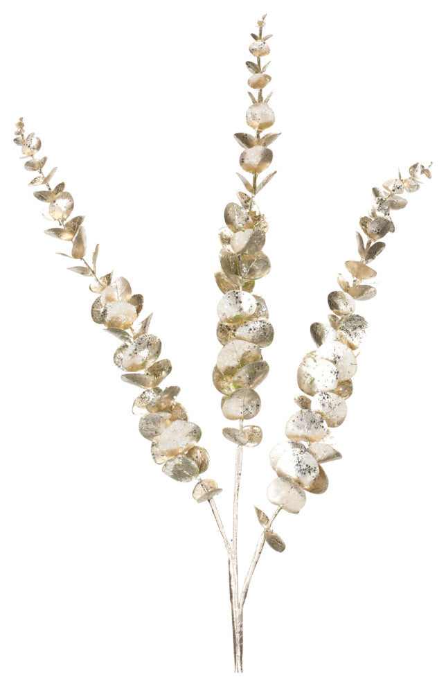 Glittered Eucalyptus Spray, Set of 6