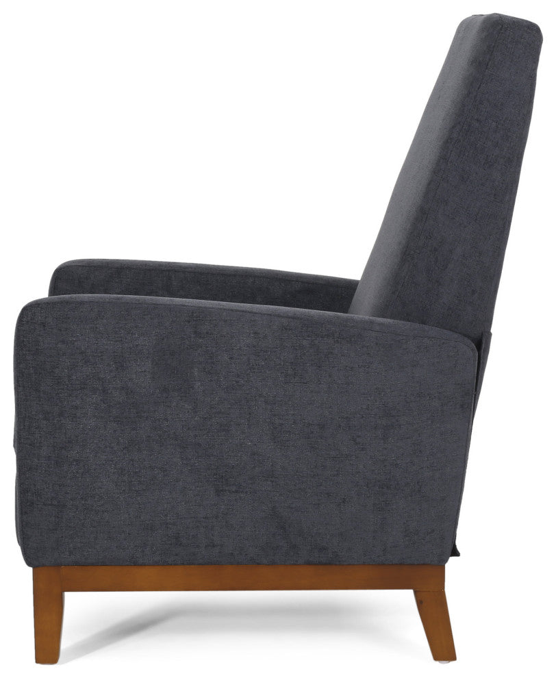 Plevna Fabric Upholstered Pushback Recliner, Charcoal and Brown