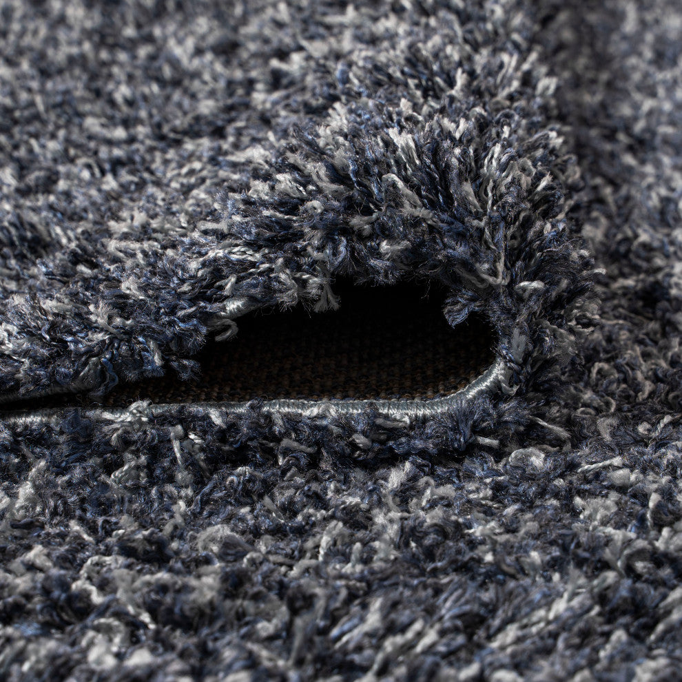 Mercer Shag Plush Area Rug, Denim Blue, 2 X 8