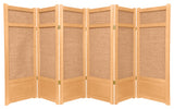 4' Tall Low Jute Shoji Screen, 6 Panel, Natural