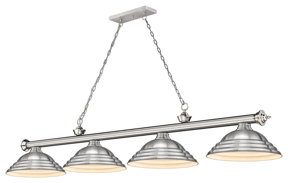 Zlite 2306-4BN-SBN 4-Light Billiard, Brushed Nickel