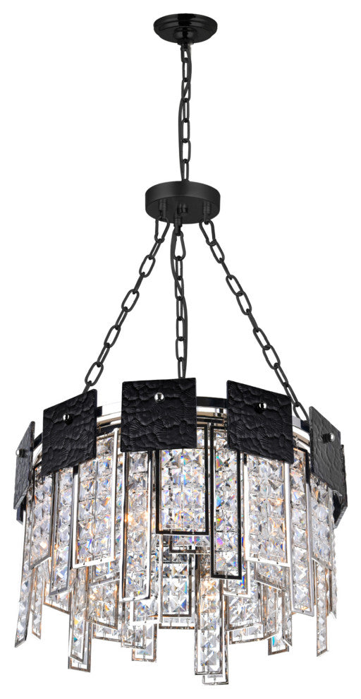 Glacier 6 Light Down Chandelier With Polished Nickel Finish