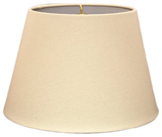 Tapered Shallow Drum Hardback Lampshade, Linen Eggshell, 14x20x13