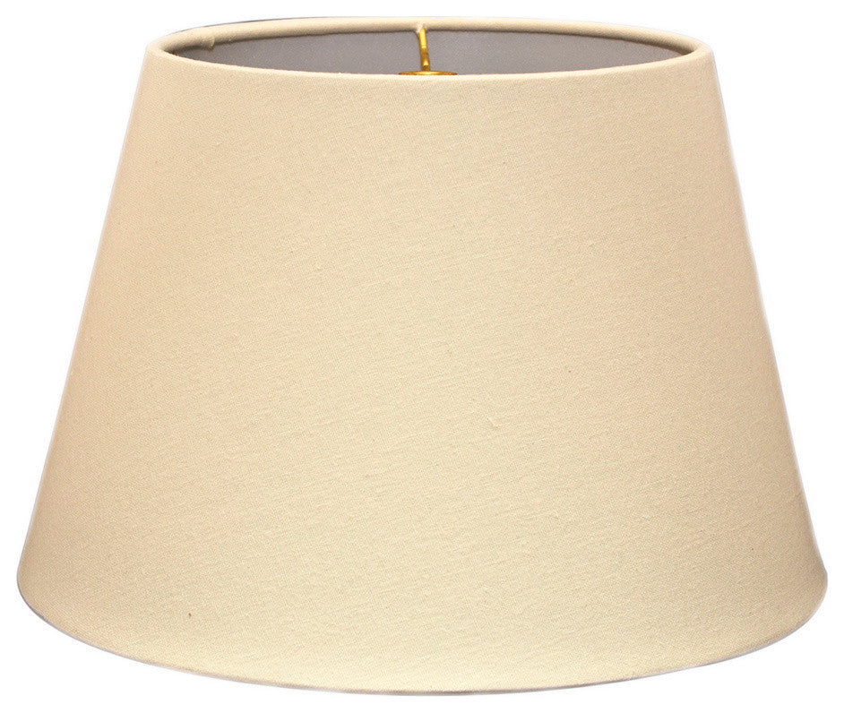 Tapered Shallow Drum Hardback Lampshade, Linen Eggshell, 14x20x13