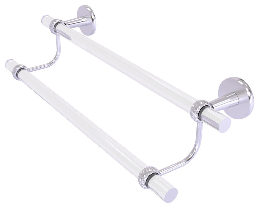 Clearview 30" Double Towel Bar with Twisted Accents, Satin Chrome