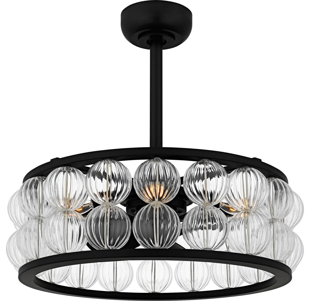 Quoizel TRK3123 Terrarock 12" 3 Blade Indoor Ceiling Fandelier - Matte Black