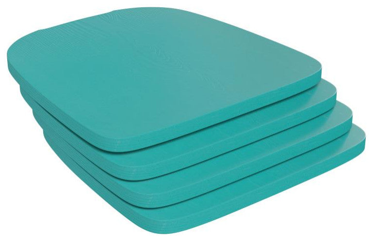 Perry Poly Resin Wood Square Seat w/Rounded Edges for Metal Barstools-Set of 4,