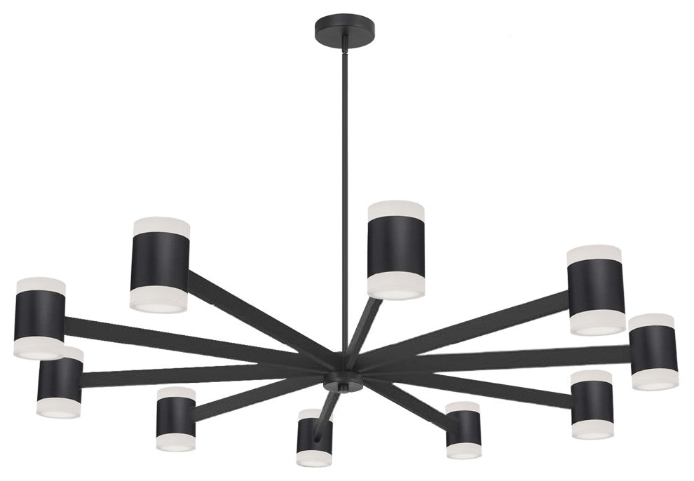 Wilson Modern 20 Light Matte Black White Metal Chandelier