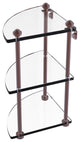 Southbeach Three Tier Corner Glass Shelf, Antique Copper