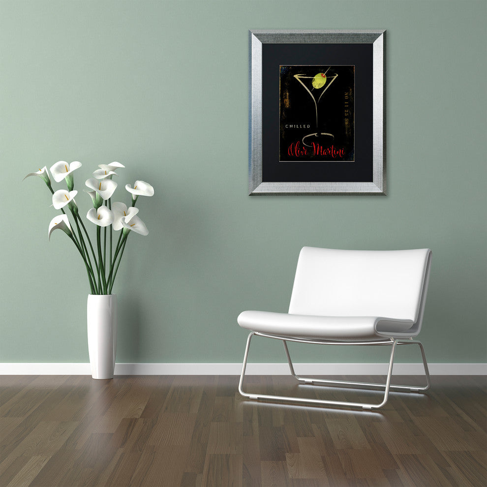 Color Bakery 'Olive Martini II', Silver Frame, Black Mat, 16x20